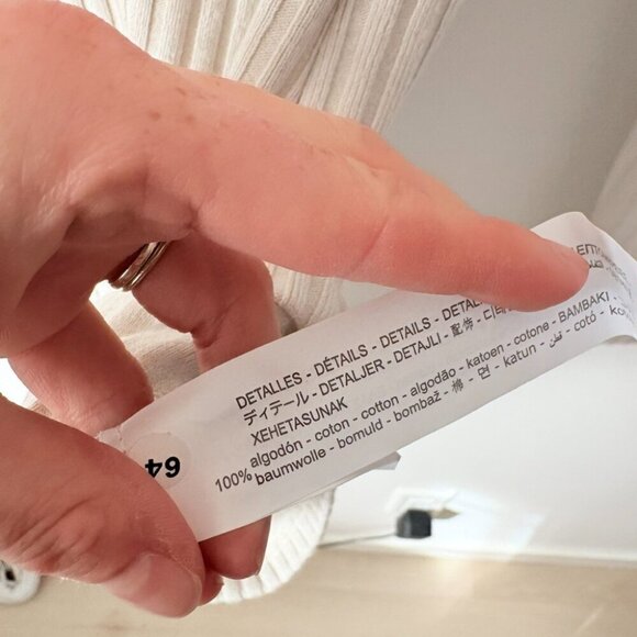 Zara Ribbed Knit Long Sleeve Jumpsuit Romper Cream Blogger Fav Sz Medium - Picture 10 of 11